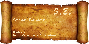 Stier Babett névjegykártya